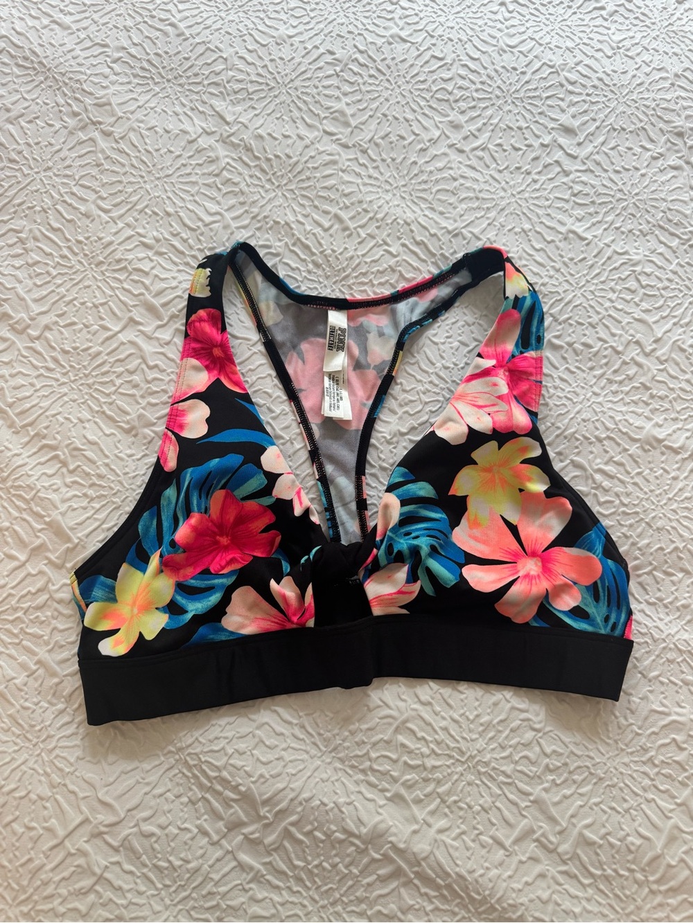 Victoria's Secret PINK Ultimate Floral Keyhole Sports Bra Size L